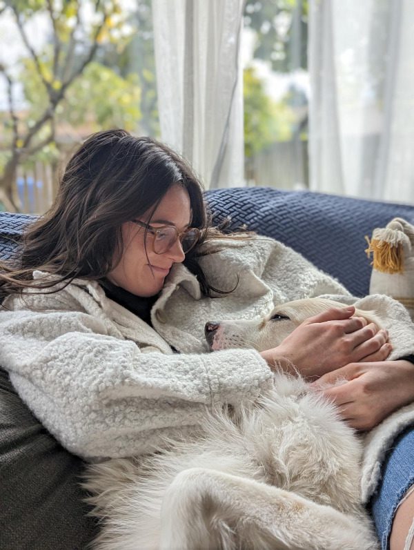 Mallory-casual Mallory Temple with pup