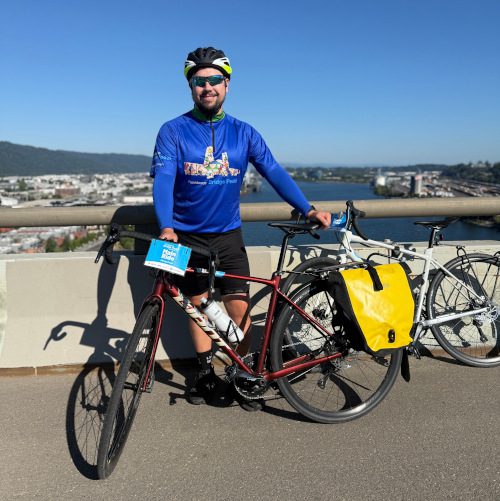 Alex Haslett with bike